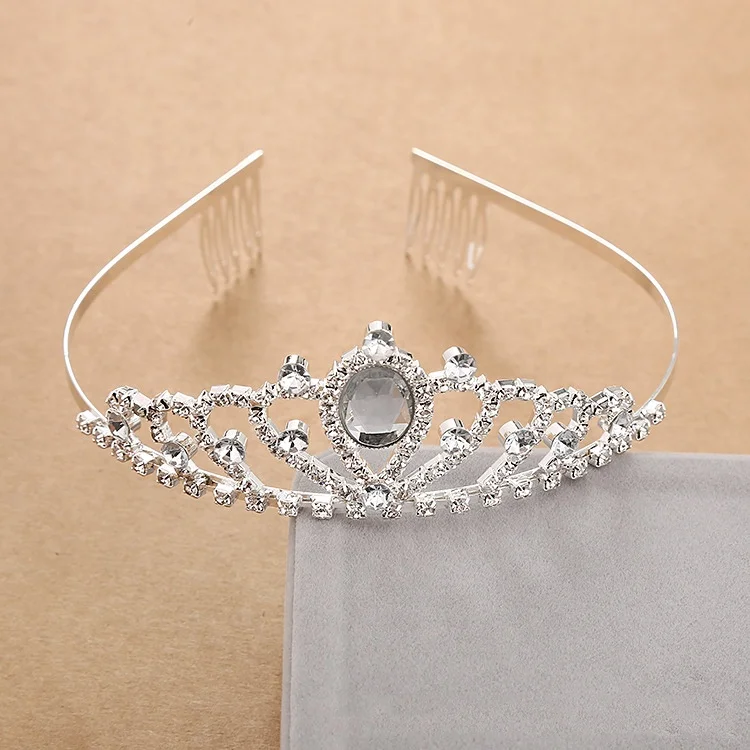 Sophia Princess Crown Crystal child Headband tiara with comb