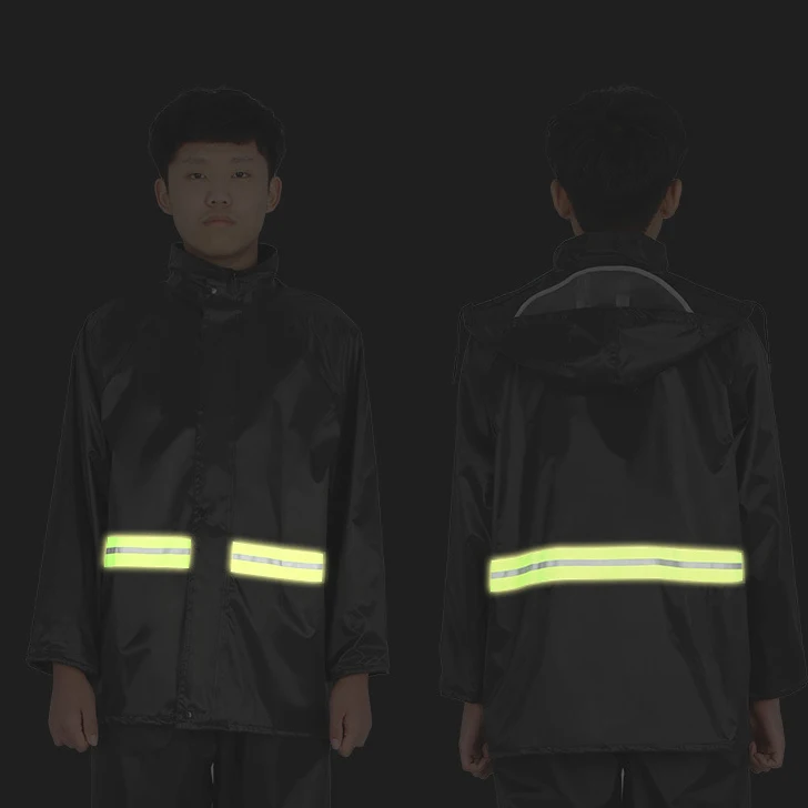 Waterproof Oxford Cloth Adults Split Raincoat Suit Double Layers Breathable Mesh Raincoat With Pants