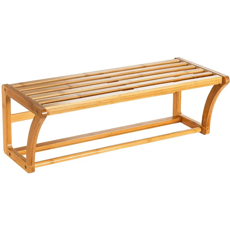 Настенная полка для ванной комнаты с Полотенцесушителями, Бамбуковая полка для хранения полотенец, для ванной и бытовых предметов