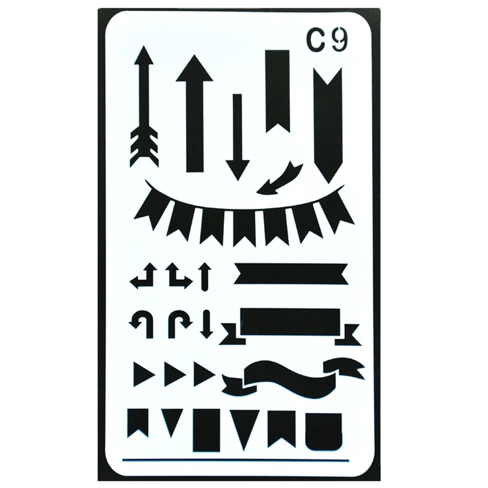 Mini design white stencil plastic sheet for drawing