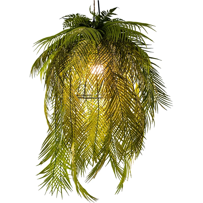 Green planting flower lamp music restaurant bar creative decoration flower chandelier lampshade