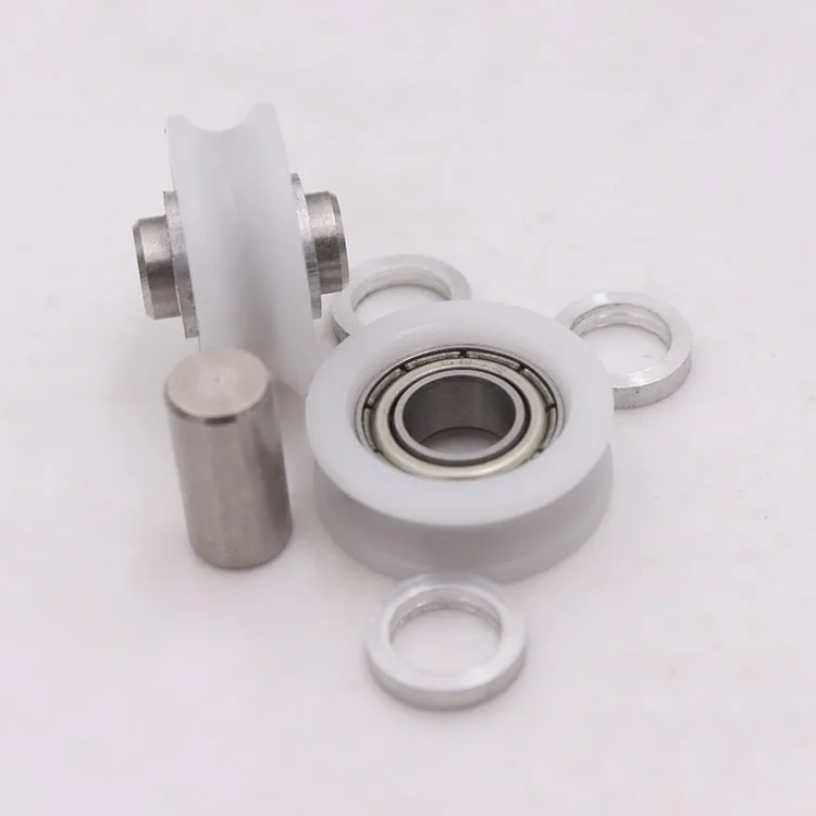 U groove bearing pulleys 687zz bearings nylon wheel plastic roller pulley with bearing needle pin 7*20*7mm