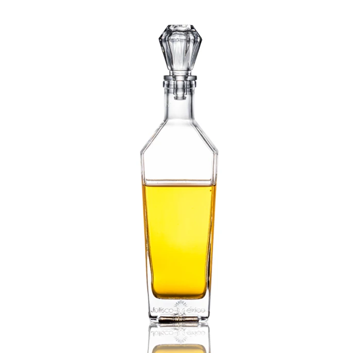 750ml mexico style empty square glass bottle for tequila