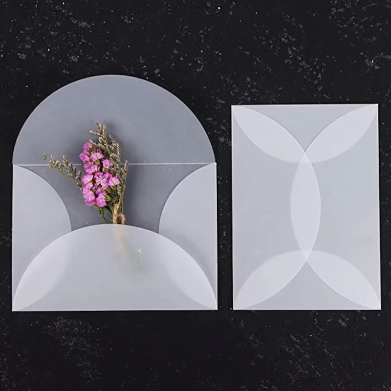 Custom translucent vellum envelope translucent vellum paper envelope for wedding birthday Invitation Vintage Paper Envelope