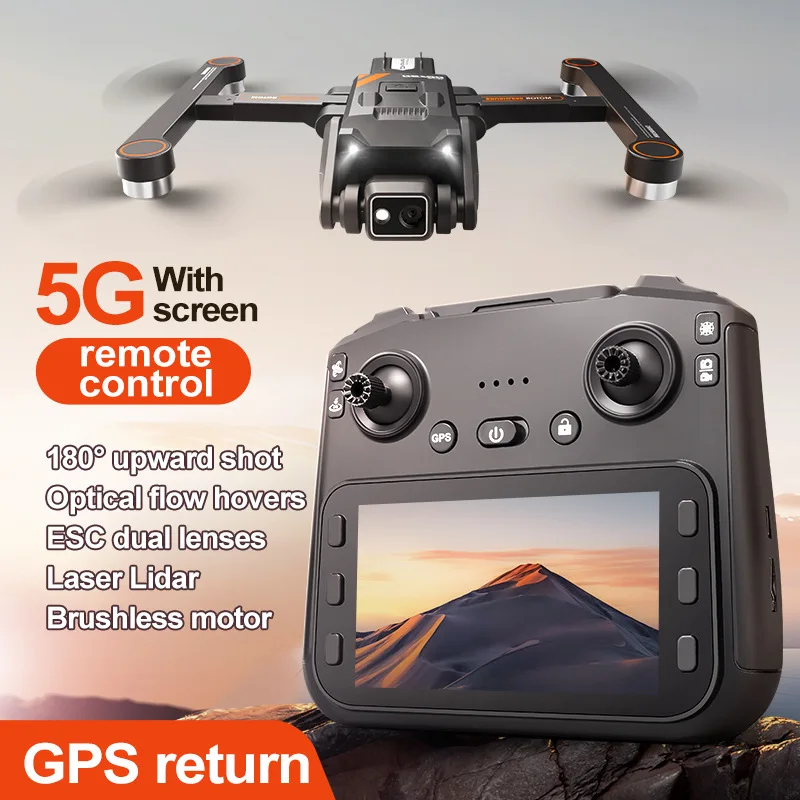 Quadcopter 4k professional with screen control aerial photography dual camera GPS return quadcopter brushless obstacle avoidance