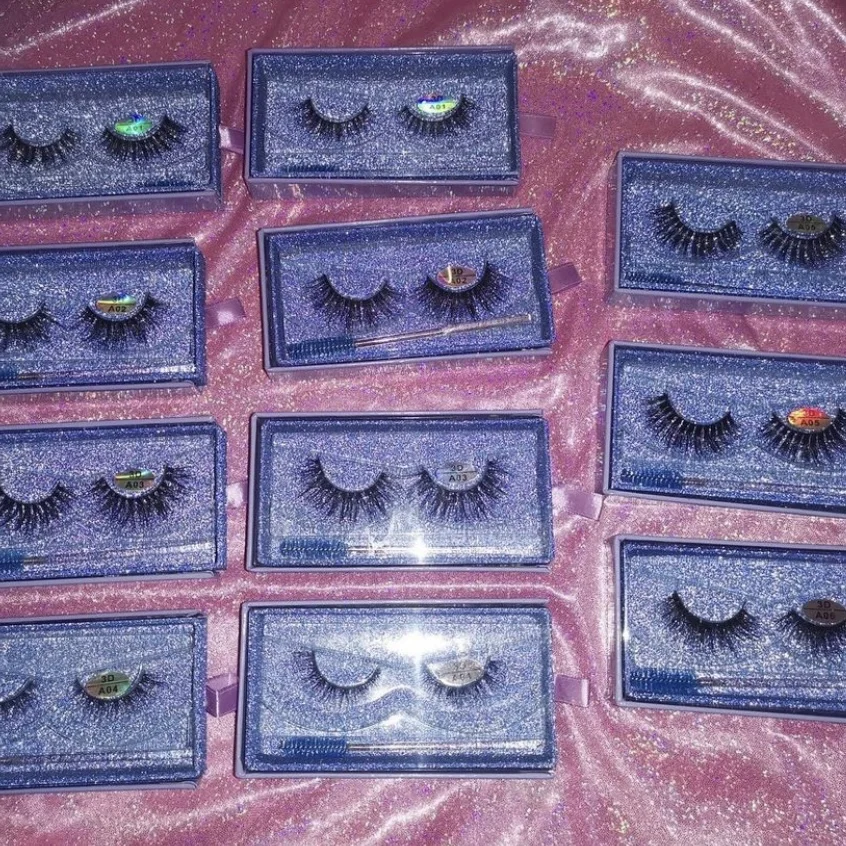 
Wholesale Custom Eyelash Suitcase Packaging Natural Long Luxury Mink Lashes1 00% Real 3D Mink Eyelashes 