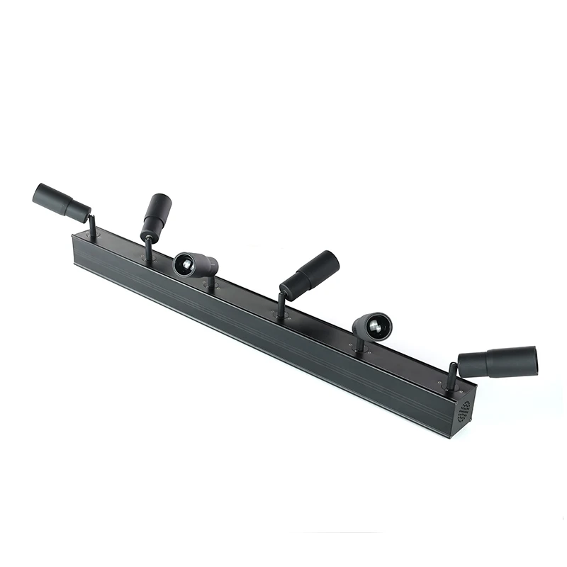 6 heads Led Pinspot Light Bar Warm white 6*10w manual Zoom DMX512 Wedding Restaurant Spotlights Bar Table Buffet 3000K Studio TV