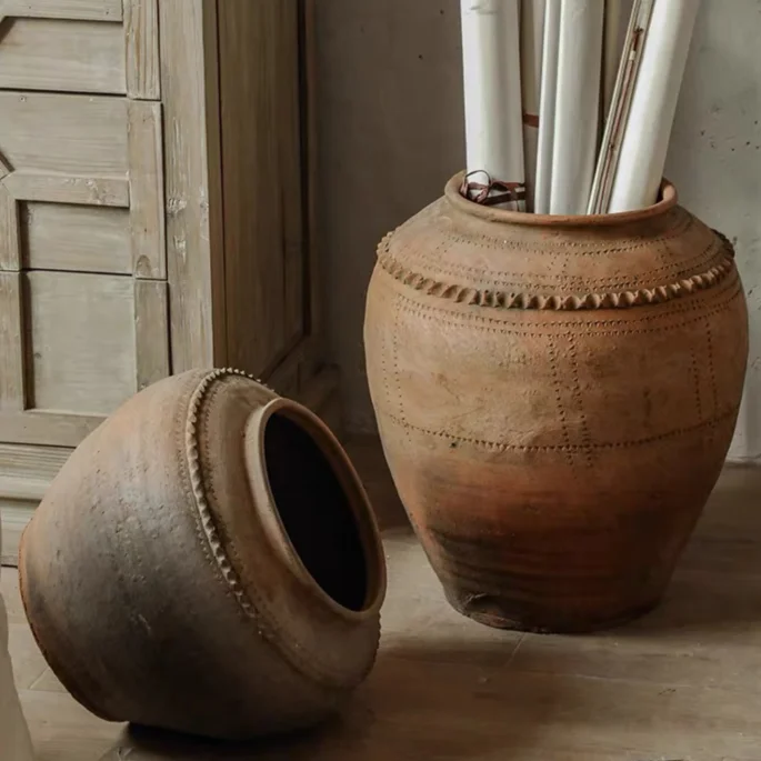 High Quality Handicraft Office Desktop Decoration Matte Ceramic Decorative Terracotta Big Flower Vases