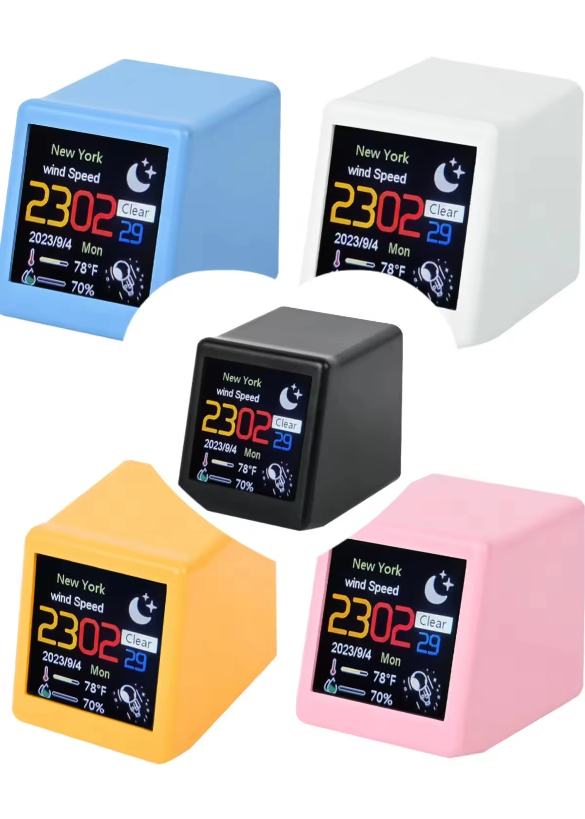 2024 New Arrival WiFi Clock Desktop Digital Weather Clock Smart Weather Station Clock