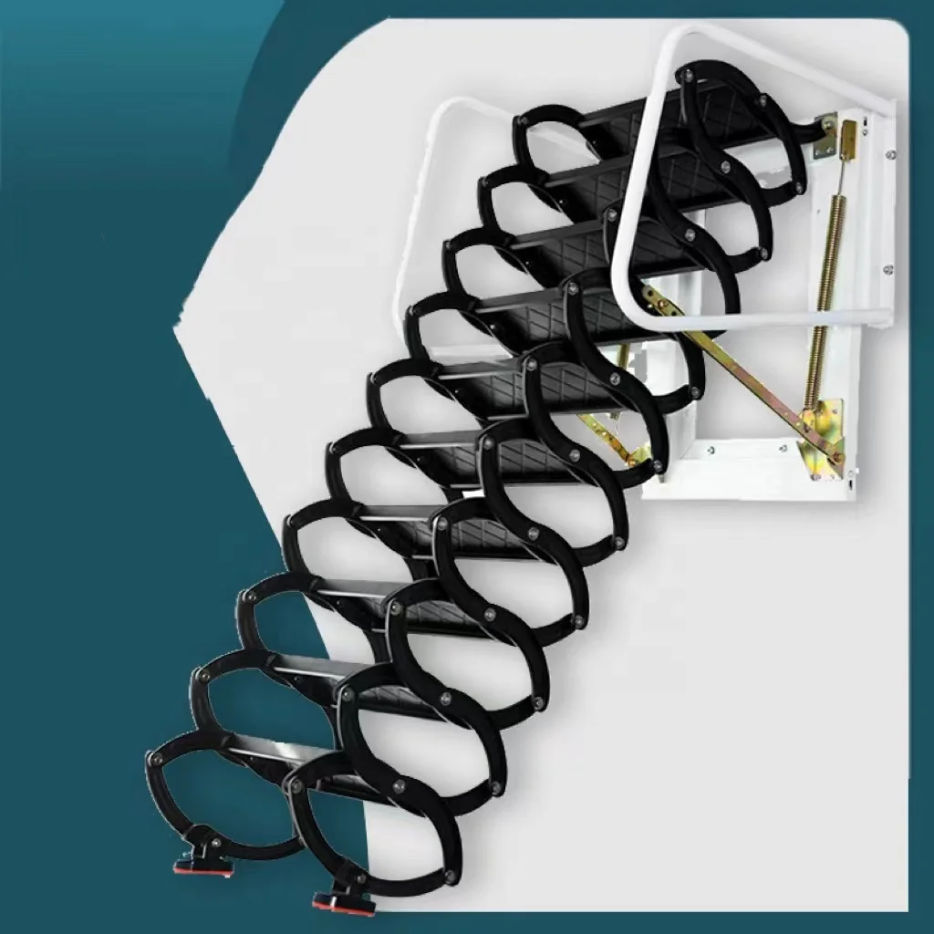 Manufacturer Low Price Steel Wall Mounted Modern Folding Retractable Loft Ladder