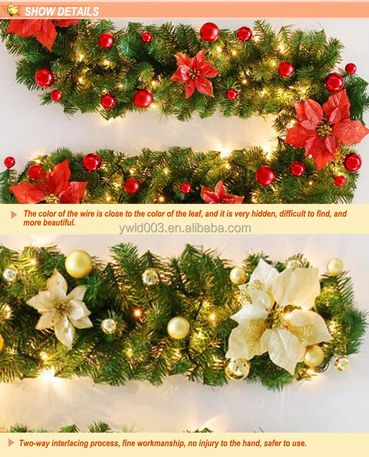Christmas Wreath Handmade Rattan Pendant Garland Shopping Mall Christmas Tree Door Decoration Wreath Guirnalda Navidad