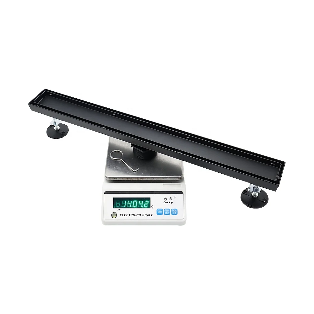 Customization Modern Bathroom Brushed 304 Stainless Steel Tile Insert Long Rectangle Linear Shower Invisible  Floor Drain