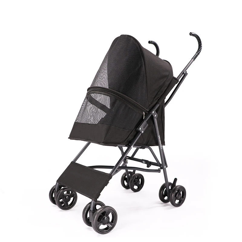 Portable Dog Cat Pram Free Installation Quick Folding Teddy Super Light Pet 4 Wheels Stroller