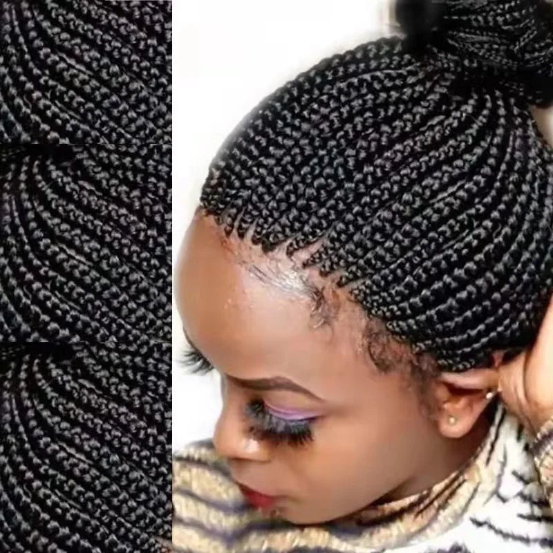 African chemical fiber braid female long straight hair rose net chemical fiber headgear wig