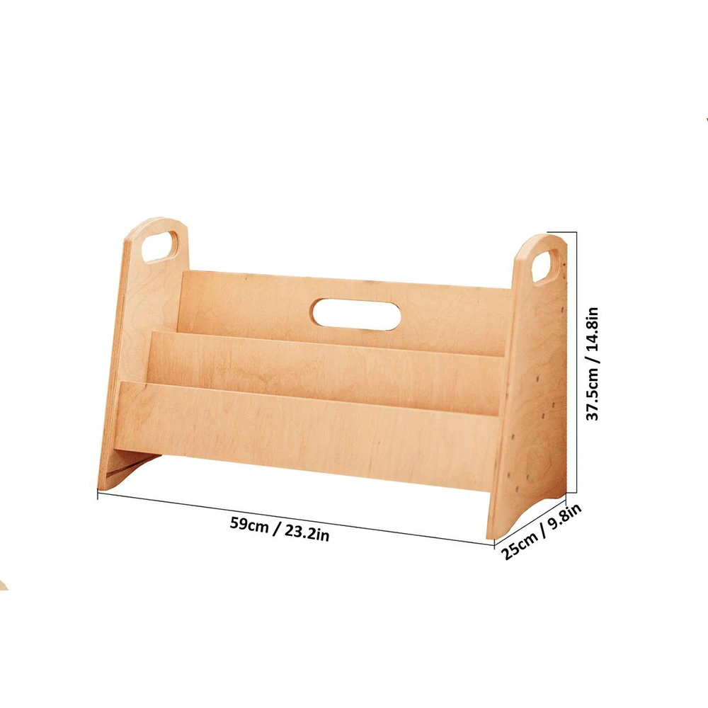 LM KIDS Wood Bookshelf With Montessori Furniture Bookshelf   Storage Assembly Kids Book Rack