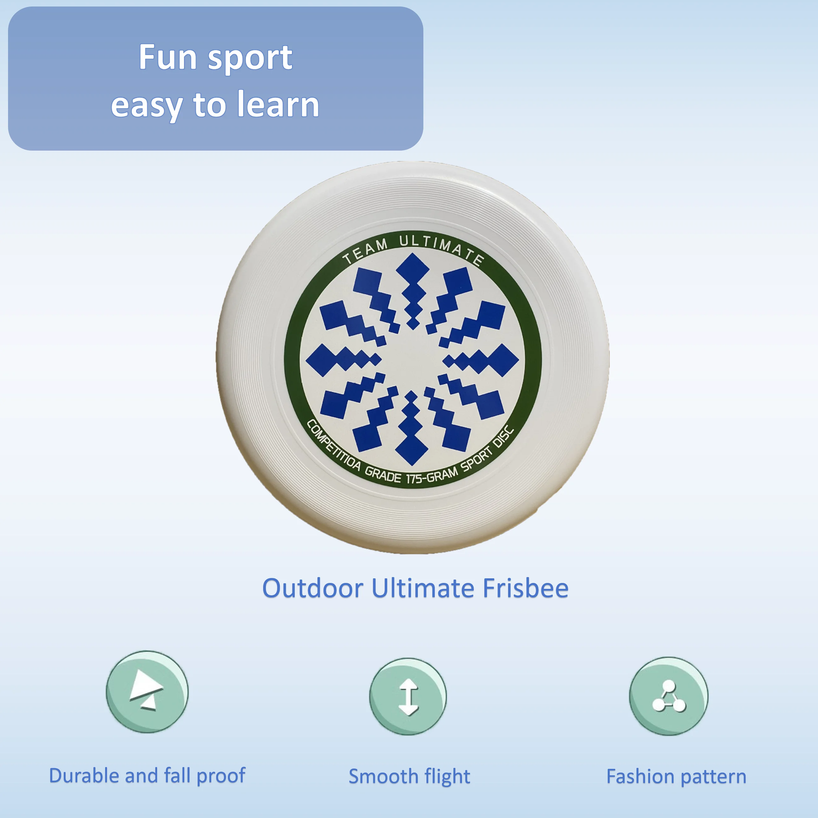 Wholesale Factory Custom Logo PE Frisbeed Flying Disc 175g Ultimate Frisbeed For Adult Game