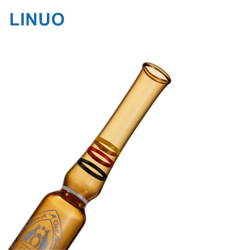 Shandong LINUO pharmaceutical glass packaging 1ml 2ml 5ml 10ml 15ml empty medical glass ampoule for injection / cosmetic