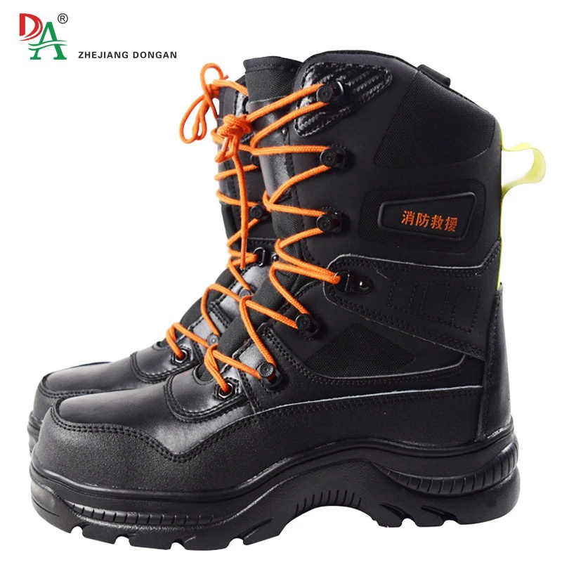 DA OEM China factory Fire Resistant Fire rescue Anti Puncture firefighter leather boots