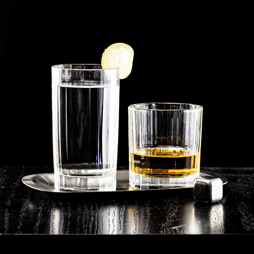 300 ml Unique Vertical Striped Glass Drinking Whiskey Whisky