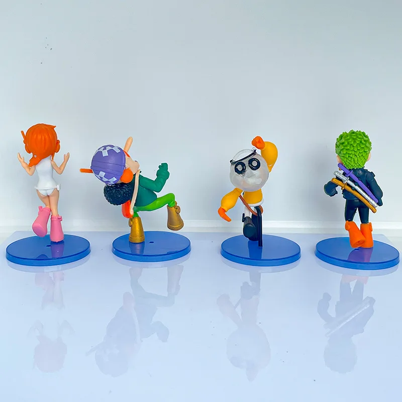 10PCS 1 Piece Figura Model Toy 6CM Cute Luffy Jinbe Nami Sanji Zoro Usopp Nico Robin PVC Figure Set Mini Anime Statue Doll