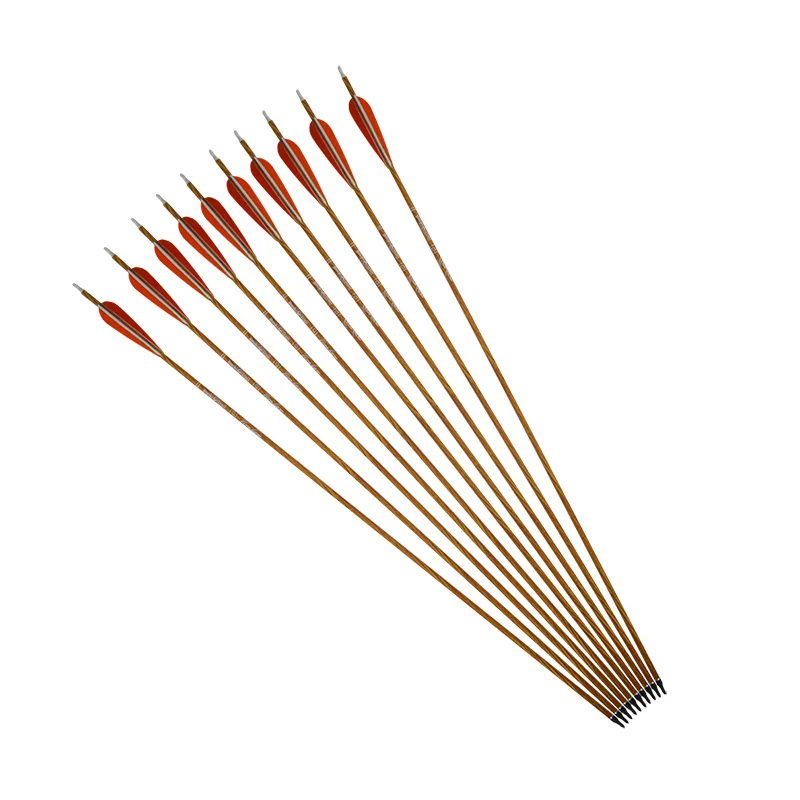 Archery ID.  6.2 mm Pure Carbon Arrow 33 Inch Spine 500 with Replaceable Arrowhead for Compound/Recurve Bow Outdoor Hunting