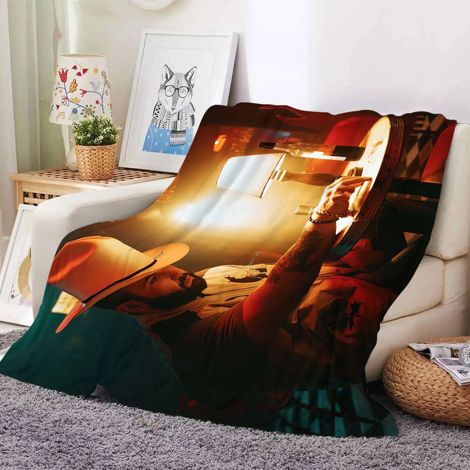 Factory Price Soft Warm Karol G Peso Carin Leon Santa Fe Klan  Flannel Fleece Blanket Adult And Kids