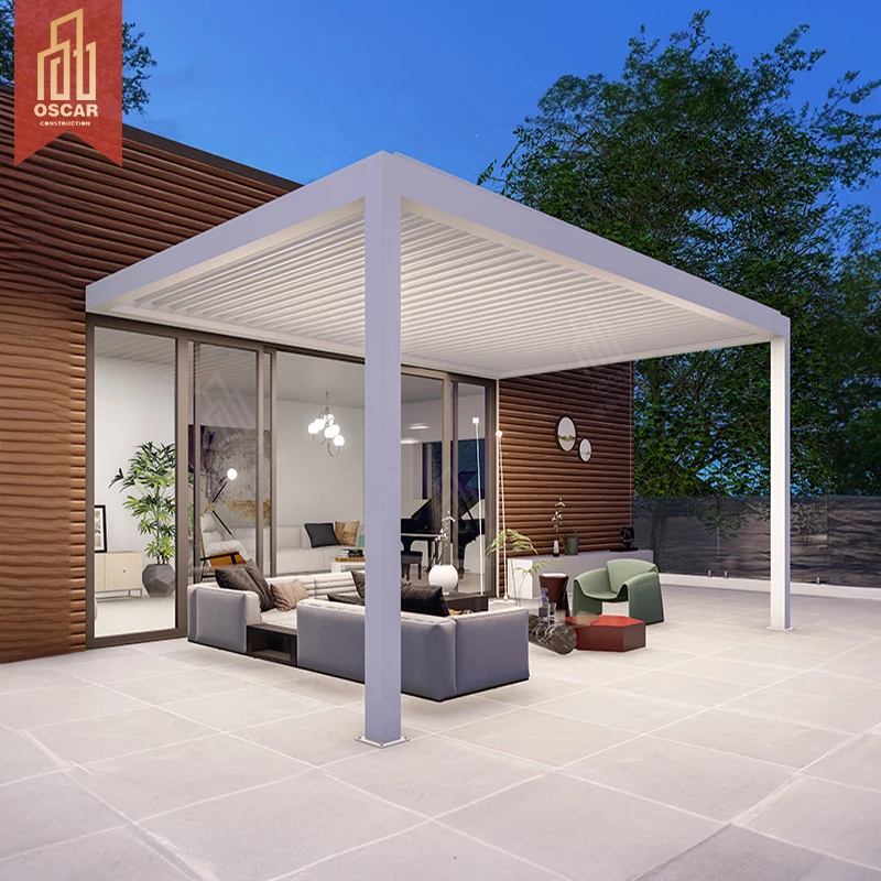 Used Automatic Canopy Pergola Aluminum Waterproof Pergola Canopy Roof Sunshade for Sale Price Outdoor System China