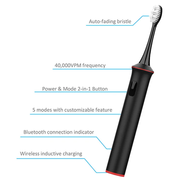 Высококачественная Bluetooth умная электрическая зубная щетка для взрослых с поддержкой звукового приложения лучшее приложение жевательной резинки OEM
