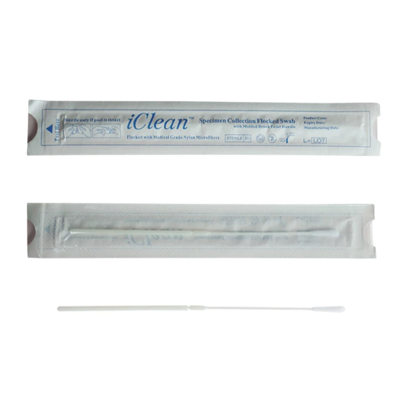Medical nylon transport dna sampling specimen collection throat nasopharyngeal oral vaginal cervical sterile nasal flocked swab