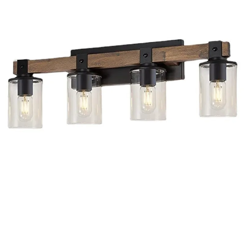 Vintage Farmhouse wood vanity light for bathroom 220V overhead light fixture bathroom vanity over mirror lighting 100 wats