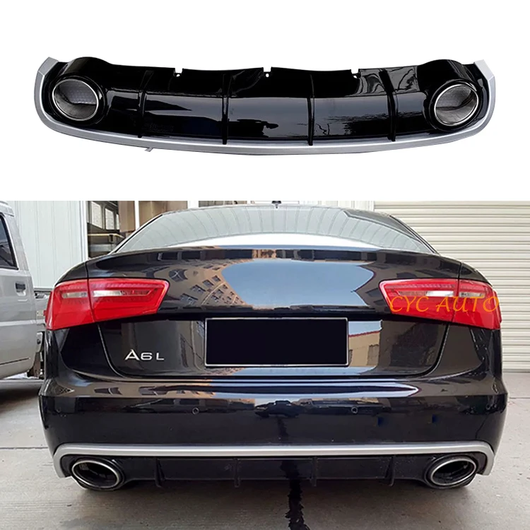 Car rear parts rear diffuser C7 RS6 style for Audi A6 A6L Normal Car 2013 2014 2015 2016 2017 2018