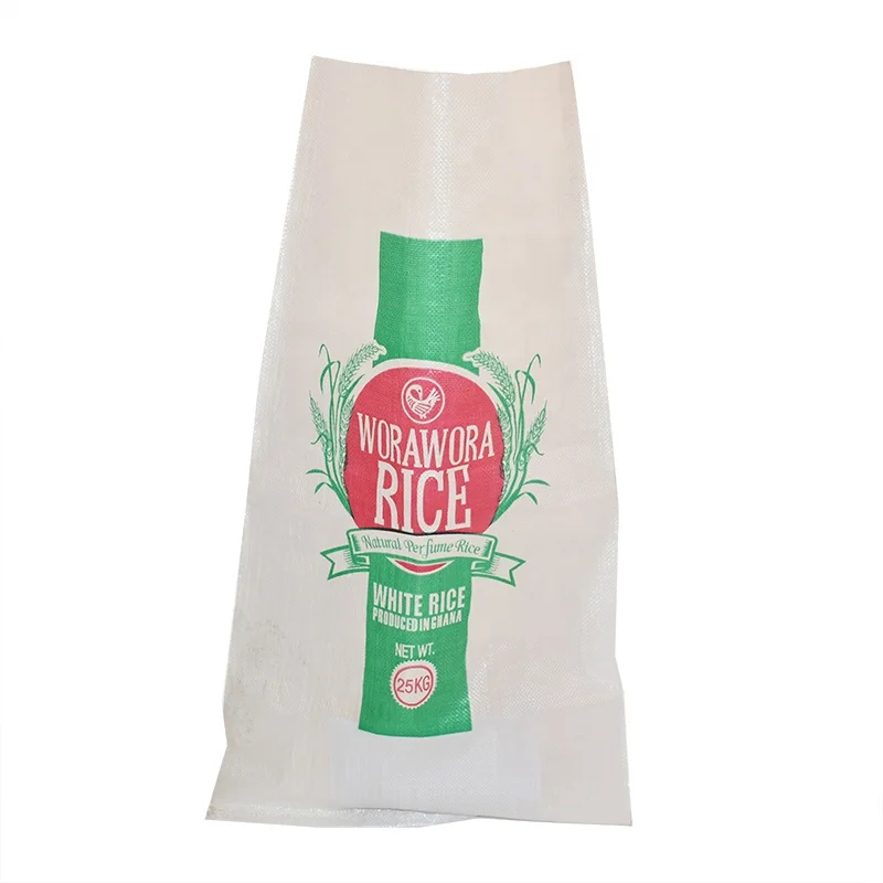 strong durable 50kg sack printed pp woven plastic bag for shrimp farm dog horse fish chicken feed bag