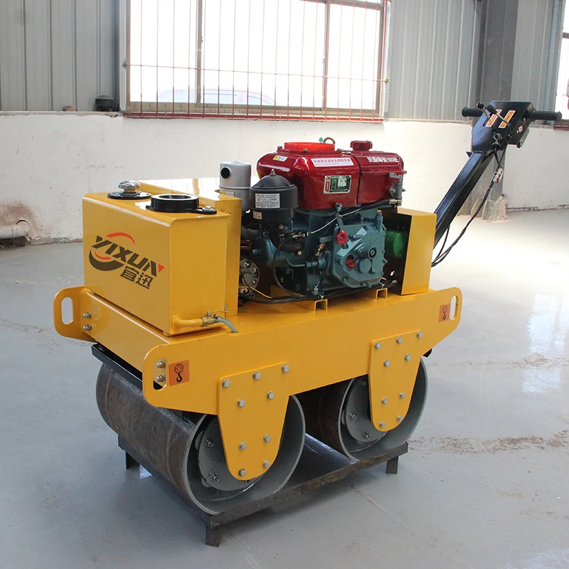 Walk Behind Small Double Drum Roller Compactor asphalt soil compactor roller 1ton