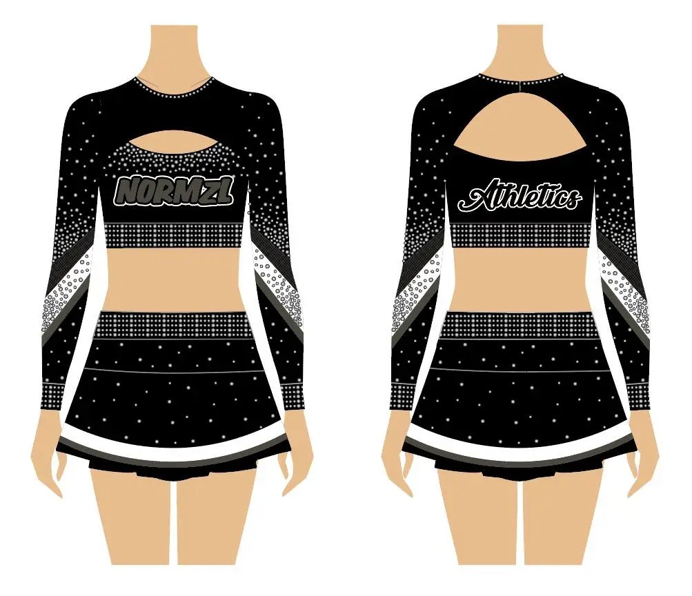 OEM cheer rhinestones costumes cheap sparkle hot sexy Cheerleading Uniforms for team