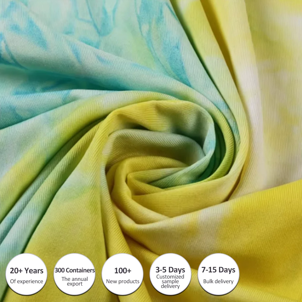 Professional Colorful Tie Dye Designer Single Spandex Polyester Jersey Fabric Women Fabric