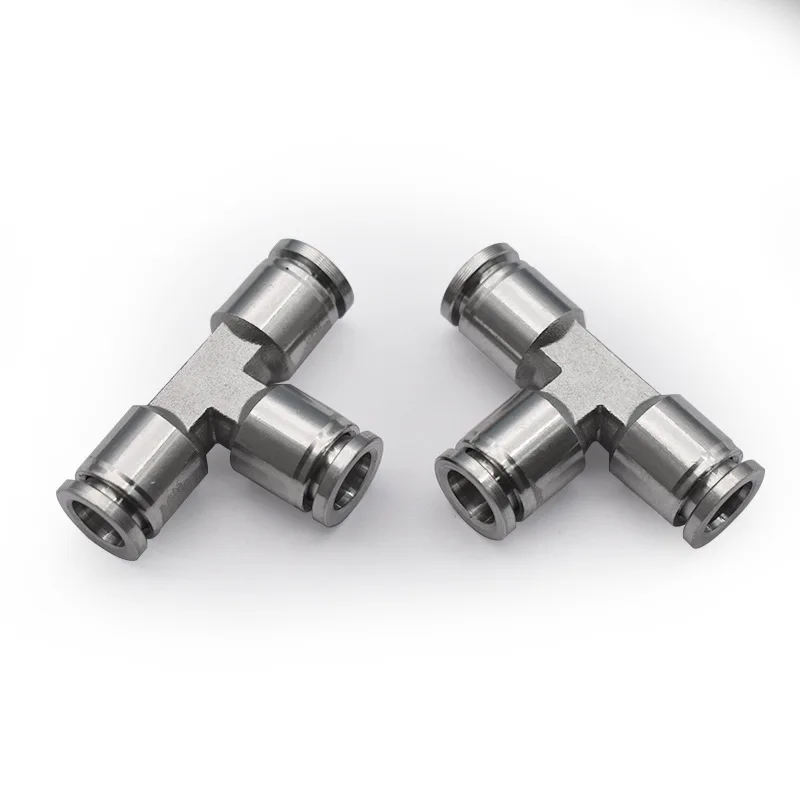 Stainless Steel Push-To-Connect Equal Tee Fitting 12mm Pneumatic Push-in Tee Union