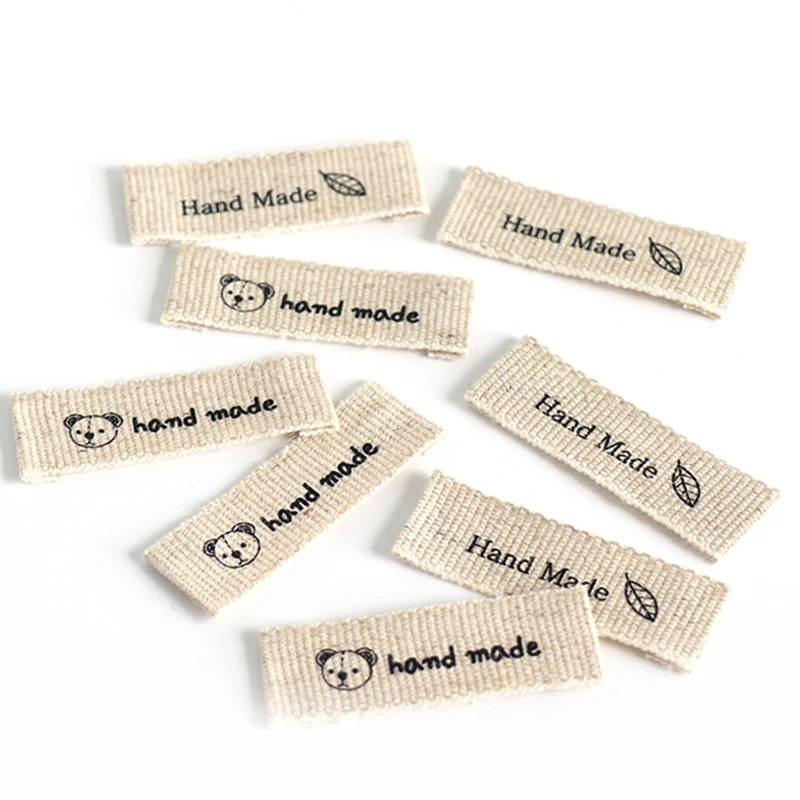 Custom Woven Tags Labels Clothing Shoes Bags Sustainable Eco-Friendly 3D Printed Silicon Cotton Folded Center Logo Accessories