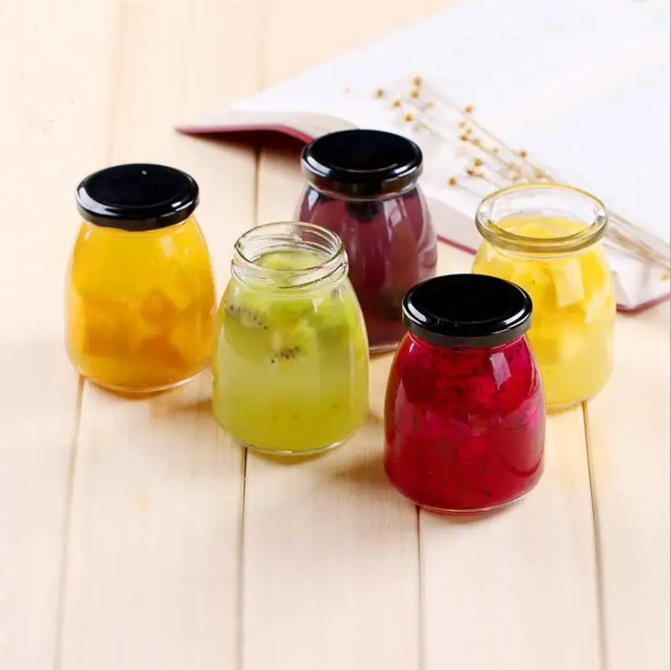 Mini 100ML Clear Round Pudding Jar Mousse Milk Honey Pudding Jar With Lid