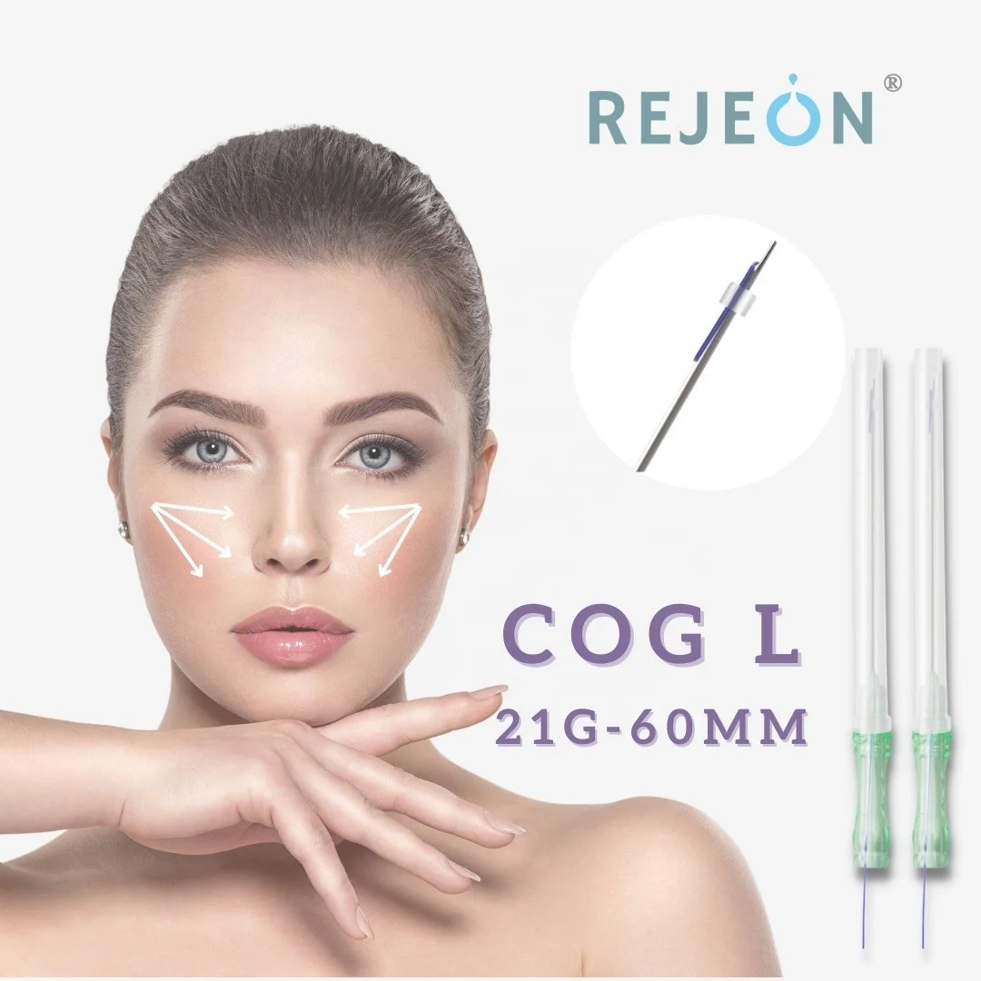 REJEON pdo mono mesh threads blunt needle lift Pdo Thread Lift Korea 19G 100mm PDO Thread 360 degree cog