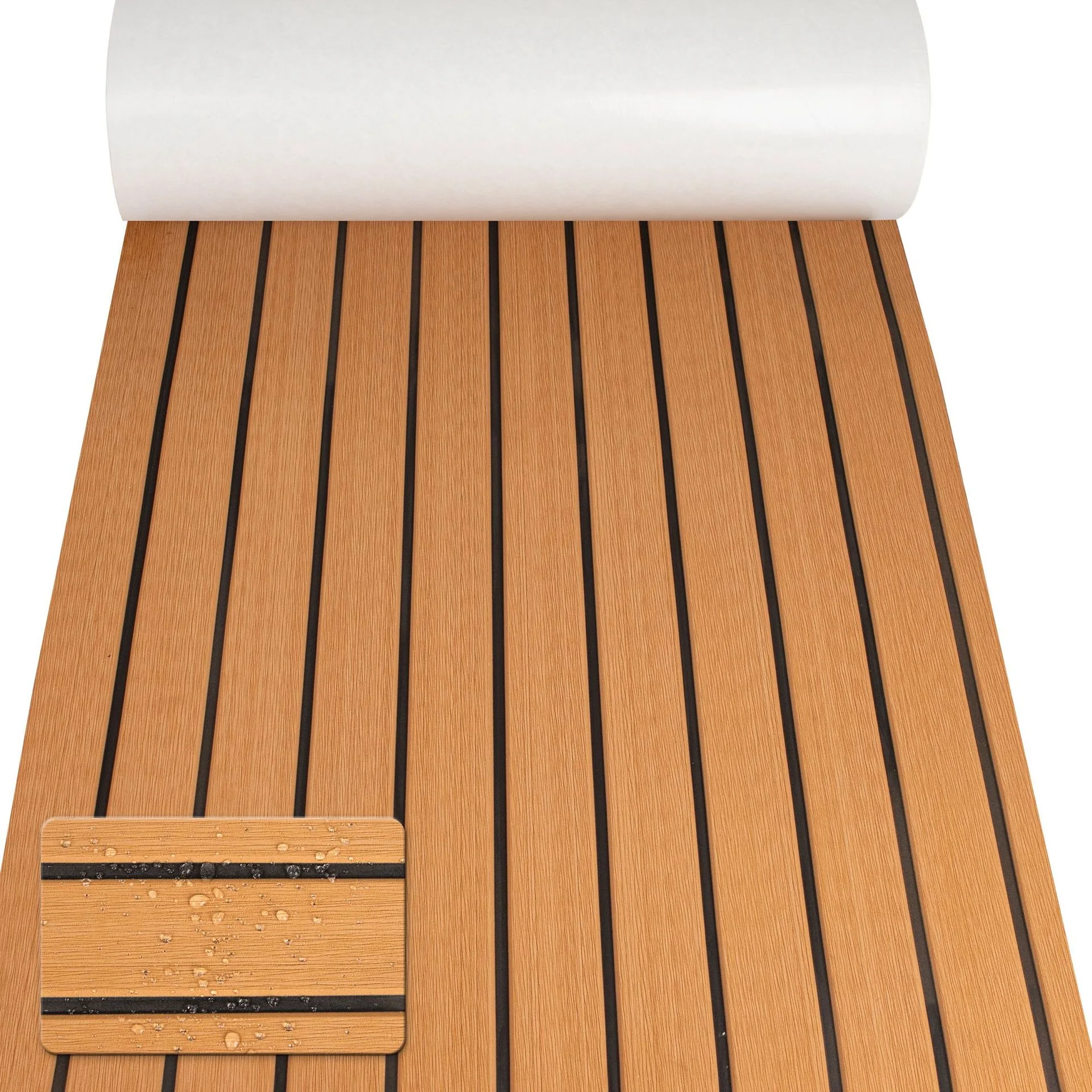 EVA Foam Anti UV Marine Deck Self-Adhesive Synthetic Teak Brushed Outdoor Boat Flooring Yacht Mats