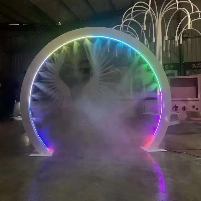 festival led landscape decoration /water mist spray door arch / motif christmas arch light for park