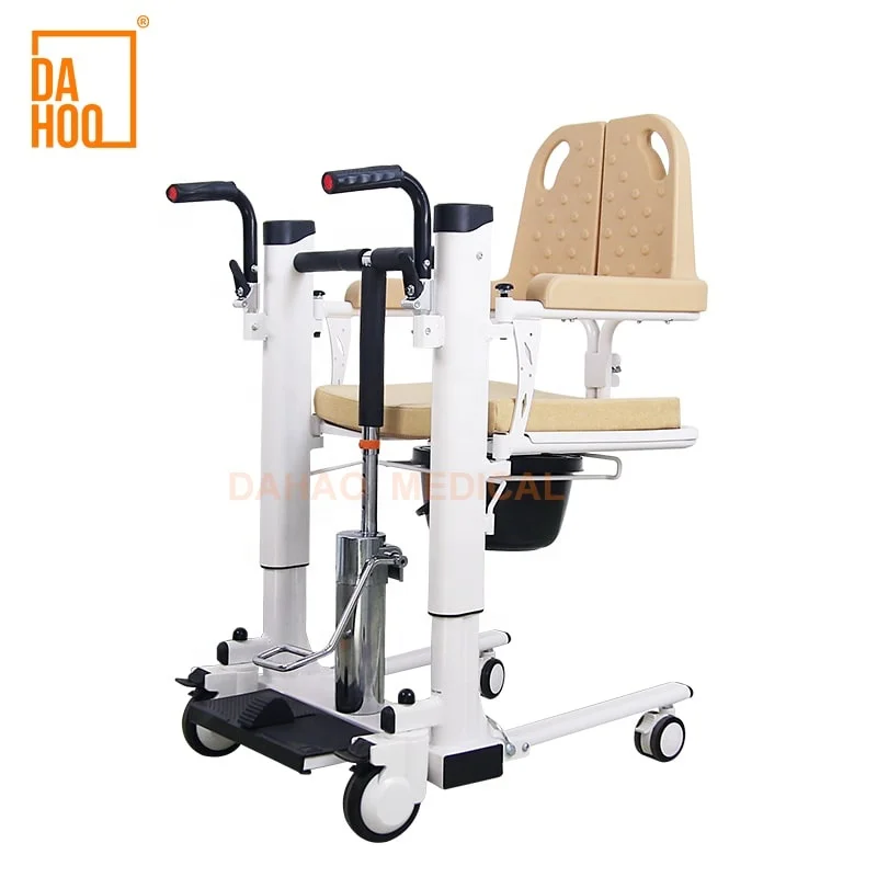 Popular I Move Toilet Commode Shower Transfer Wheelchair Patient Elderly Care Nursing Lift Transport Chair for Home Bathroom