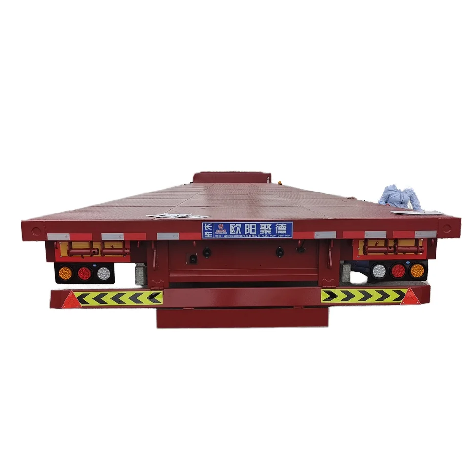 OYJD Truck Fuel-Efficient 1/64 flatbed High strength steel 30/40/50ft trailer tent low flatbed semi trailer