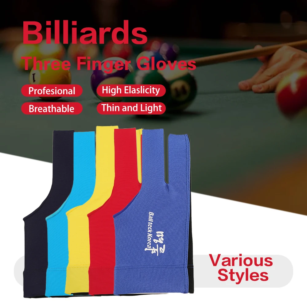 Billiard Glove Left Hand Medium High Quality Ballteck Korea Carom Glove 3 Fingers Professional Pool Glove Billiard Accessories