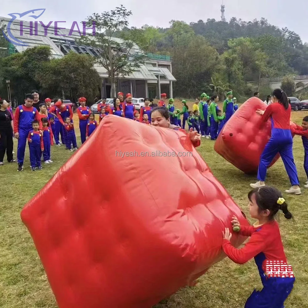 Team Building Game Inflatable Giant badminton,s double  map