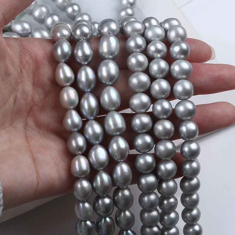 9-10mm wholesale gray color natural loose pearl rice freshwater
