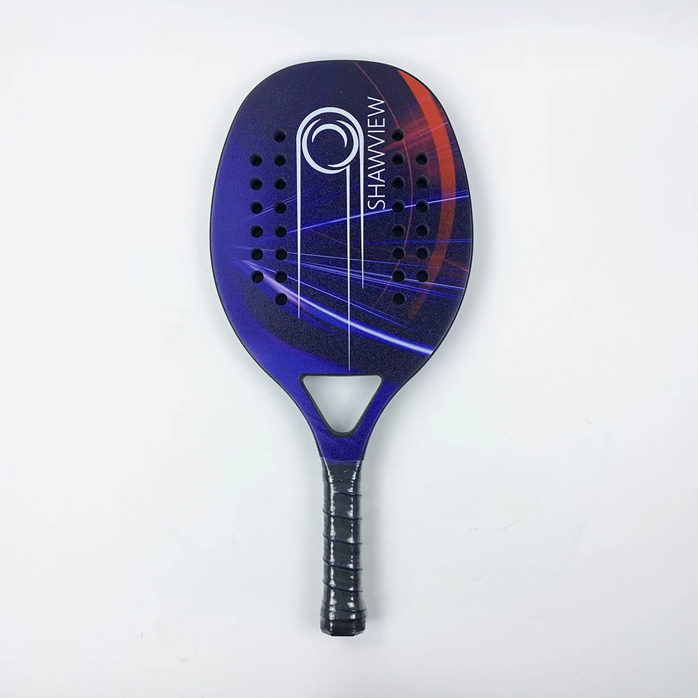 Shawview Low MOQ Customized Design Beach Tennis Racquet 3K Carbon Beach Tennis Paddle Padel Tennis Rackets With Full Carbon Fram