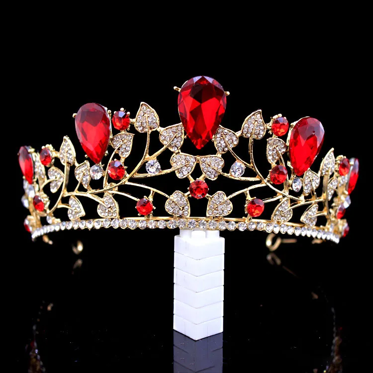 Wholesale Low Price Latest Design Blue Diamond Wedding Tiara Luxury Crystal Pageant Crown For Women