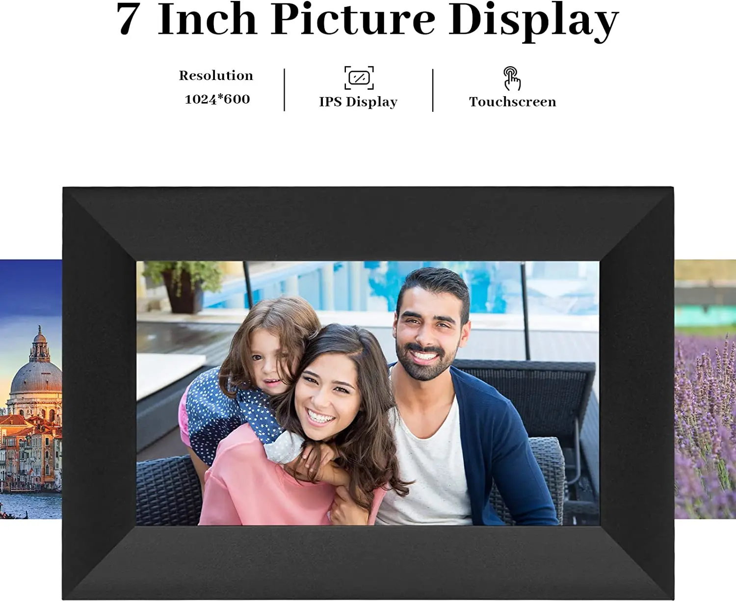Hot Sale Digital Picture Frames 7 inch Touch Screen Digital Photo Frame Share Photos and Videos