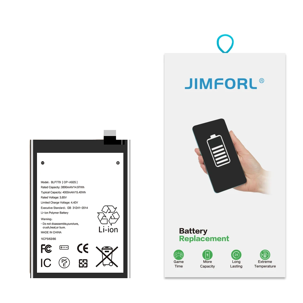 
OEM logo wholesale mobile batteries rechargeable oppo a92s battery BLP779 3890mah 